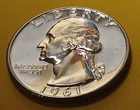 🟅 1961 BU PROOF 90% Silver Wash. Quarter 25¢ 65-Year-Old Coin
