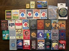 Playing Card Lot of 37 Decks New/Used Vintage, Advertise, Bicycle, Theory 11 +