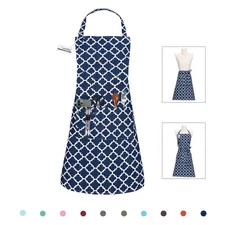Kitchen Cooking Aprons with 3 Pockets for Men Women Cotton Adjustable Chef