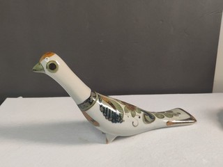 Vintage Hand Painted Tonala Pottery Quail Bird Figurine Made In Mexico