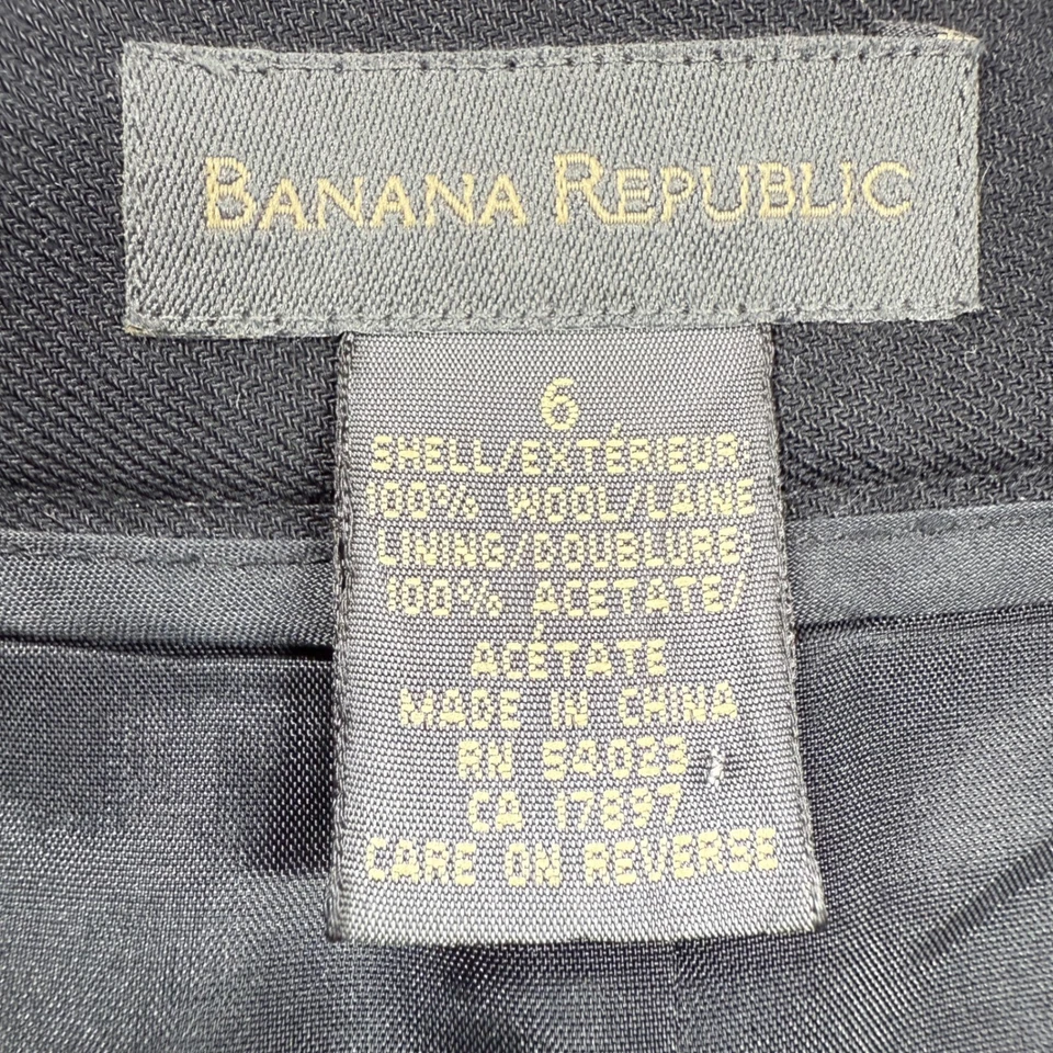 Юбка Banana Republic 6 карандашей классическая черная карьерная офисная одежда капсула шик - Изображение 3 из 4
