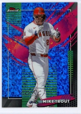 2026 Topps Finest Rare Blue Mini-Diamond Refractor 96/150 Mike Trout #296 15sd
