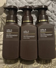 3 x Bath  & Body Works COFFEE & WHISKEY WHITE BARN Gentle Foaming Hand Soap NEW
