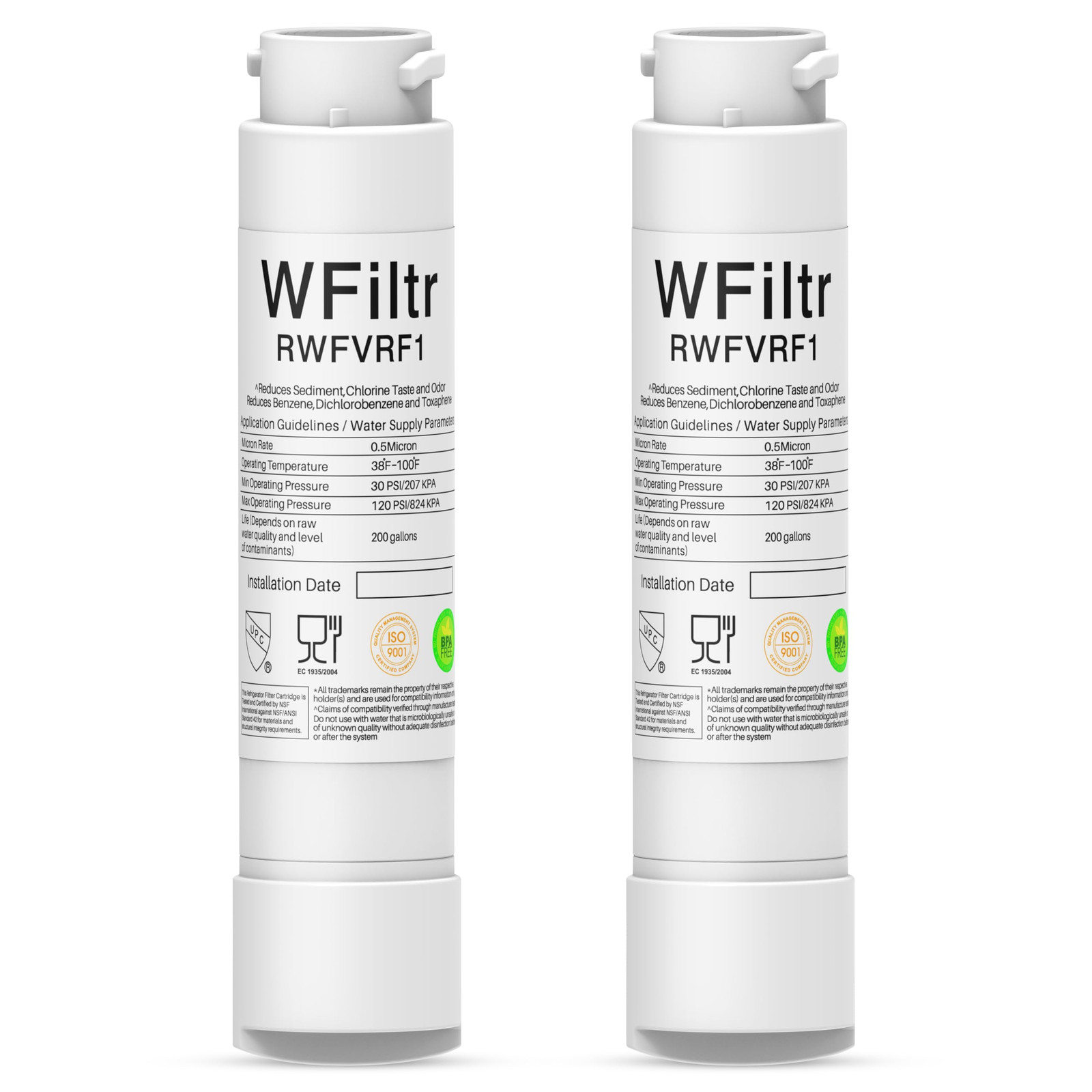 Viking RWFVRF1 Refrigerator Water Filter Replacement 2-Pack for RVRF3361