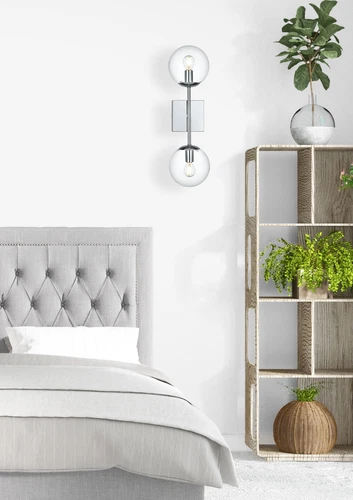 Living District Neri 6" Wall Sconce Clear Shade In Chrome - Picture 2 of 7