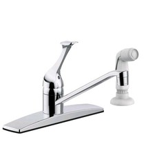 Seasons 158067 Single-Handle Chrome Kitchen Faucet w/ White Side Sprayer 211787