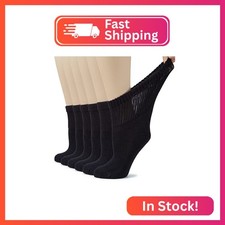 Hugh Ugoli Women's Cotton Diabetic Ankle Socks, Wide, Loose  Stretchy, Seamless