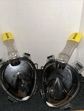 2x Dolfino Full-Face Snorkel Mask 20119GLRD