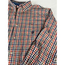 Chaps XXL Button Down Shirt Long Sleeve Red Blue Green Plaid Checkered