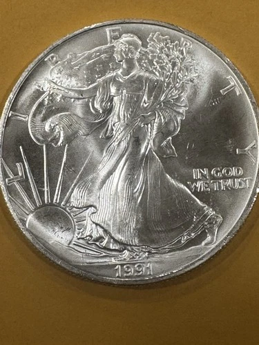 1991 American Silver Eagle 1 Troy oz .999 Fine Silver Genuine Walking Liberty