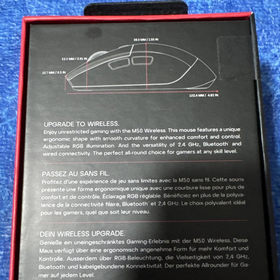 CHERRY XTRFY M50 Wireless, Cordless Gaming Mouse, 2.4 GHz RF, Bluetooth & Cable - Image 3 of 3