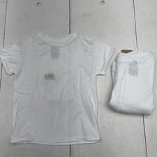 Hanes Boys Shirt Small White Ultimate Tagless Lightweight 5 Pack T-Shirts