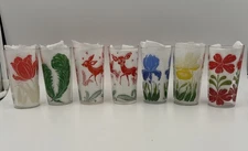 Vintage MCM Tumblers Glasses Boscul Peanut Butter And Anchor Hocking Set Of 7
