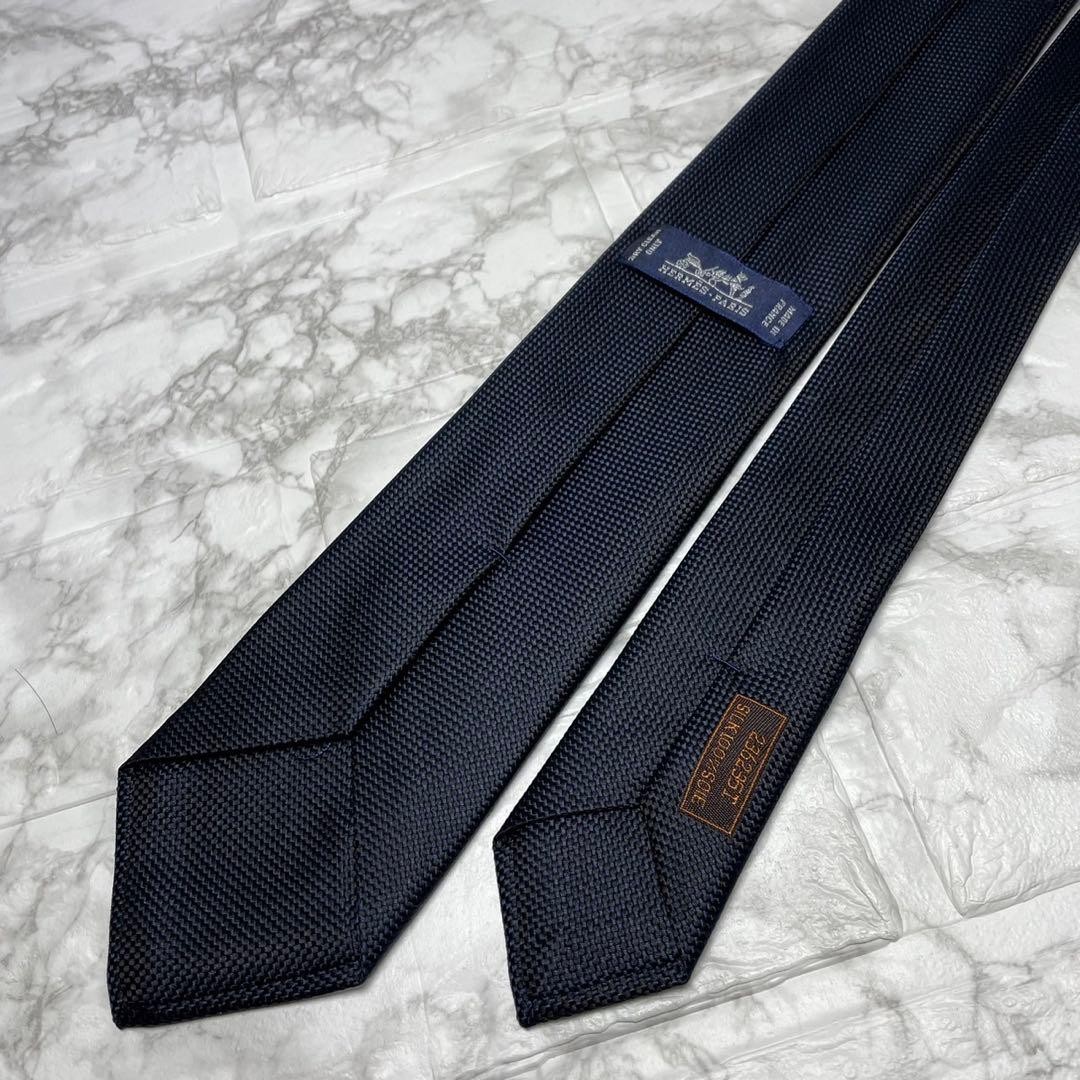 tag HERMES tie current design solid tie navy - image 5