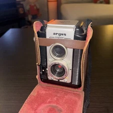 Vintage Argus Super 75 Camera Seventy Five, With Original Leather Case. Untested