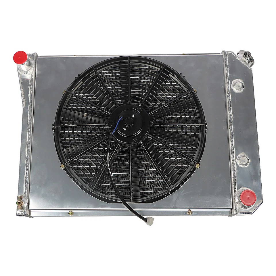 For 68-87 Chevrolet El Camino 3.8L 4.1L 3-Row Aluminum Radiator + Shroud Fan Kit Foto 4 de 4