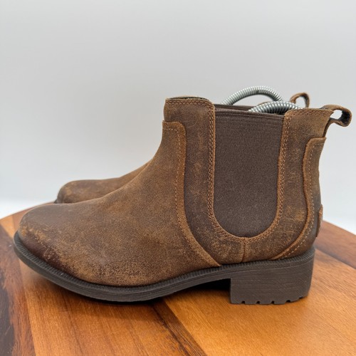 UGG Bonham II Ankle Boots Womens 7 Chipmunk Brown Leather Distressed Casual - Picture 4 of 9