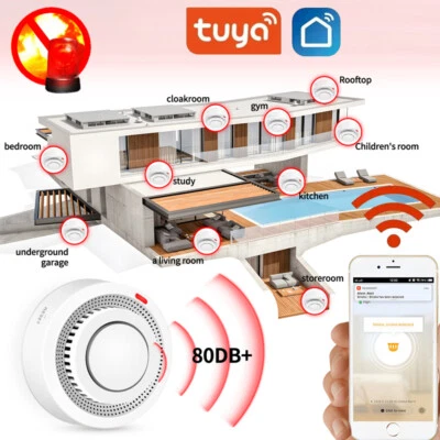 ABUS 1-10x Rauchmelder WiFi Funk Feuermelder Feuerwarnung WLAN Smart Tuya Brandmelder