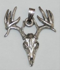 Buck Skull Deer Harris Fine Pewter Pendant USA Made