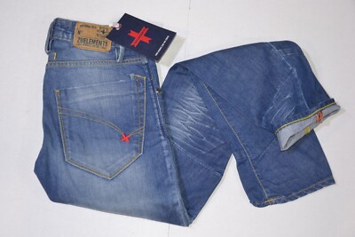 Jeans Zu Elements, Uomo Denim Basic modello con cuciture