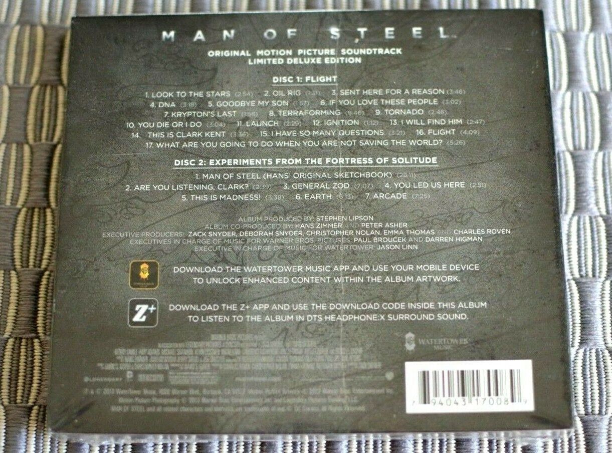 Man of Steel–Hans Zimmer–Original Motion Picture Soundtrack 2 CD NEW - cds  / dvds / vhs - by owner - electronics media