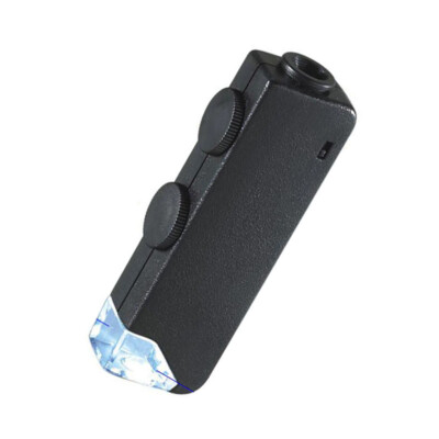 60X Pocket Microscope Adjustable Portable Zoom LED Magnifier Coins Money