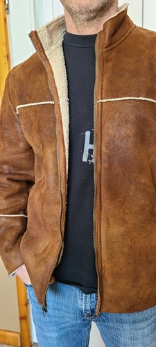 Buckle BKE Full Zip Sherpa Lined Faux Leather Jacket Coat - Size Mens Medium - Picture 2 of 8