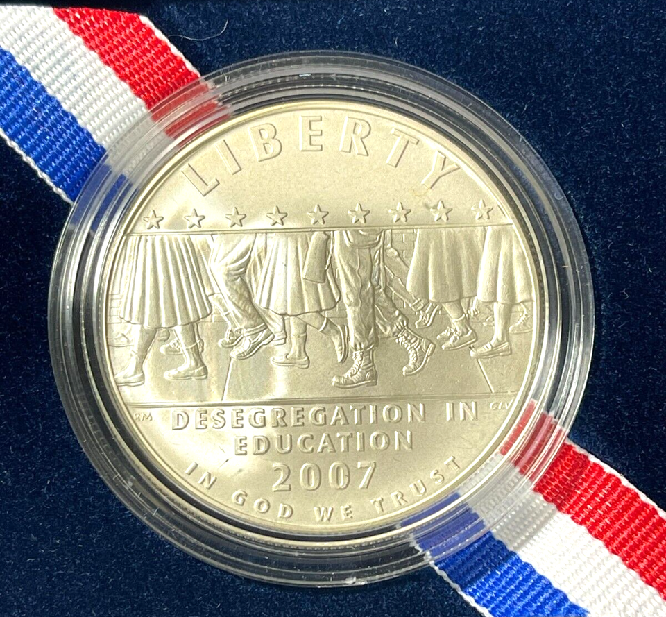 2007 P Little Rock Central High Silver Dollar 90 Silver w/ Box & CoA