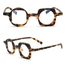 Round Squre Acetate Nerd Glasses Mens Women Retro Eyeglass Frames Vintage