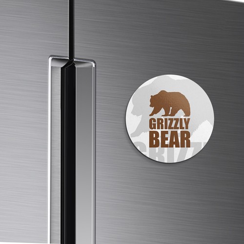 Grizzly Bear Animal | 4'' X 4'' Round Decorative Magnet - Picture 2 of 2