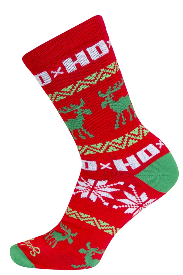 Socks - SockGuy - Ho Ho Ugly Sweater Red X'mas S/M 6" Crew/Limited/Holiday Cycli - Image 3 of 4