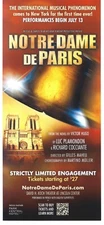 NOTRE DAME DE PARIS musical ad flyer New York Luc Plamondon Richard Cocciante