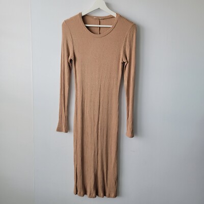 princess polly baby blue dress Medium 90s Minimalist Tan Faux Suede Sleeveless Mini Dress