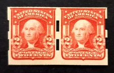 Mint US #320 SCHERMACK Pair Type lll Perforation ~ MH OG ~ PRIVATE VENDING