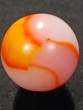 Peltier .57" U/V Flame Orange Opal White Rainbow Near Mint Serious Marble A194