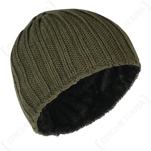 Chunky Heavy Knit Fleece Lined Beanie 