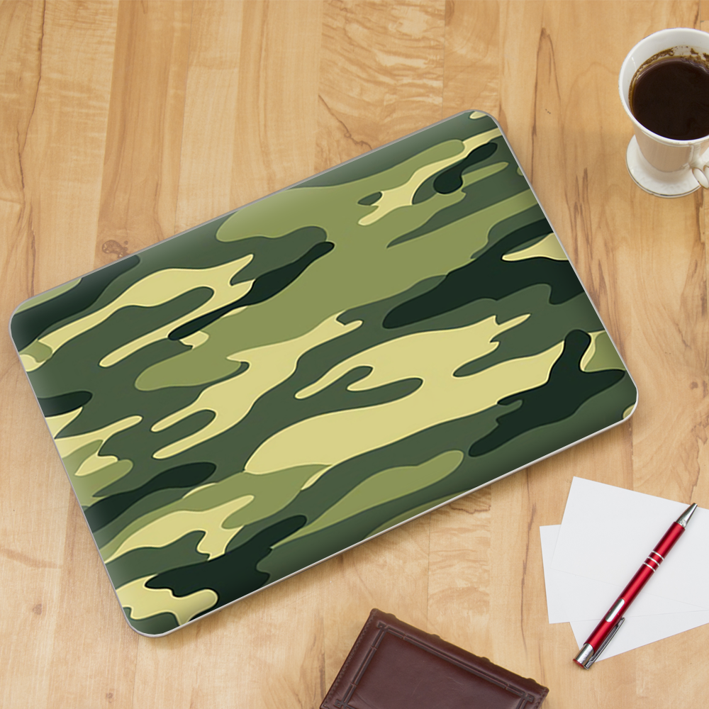 Skin Adhésif Universel Pour PC Portable 13 Pouces – Motif Triangles Vert Et Gris, Vinyle