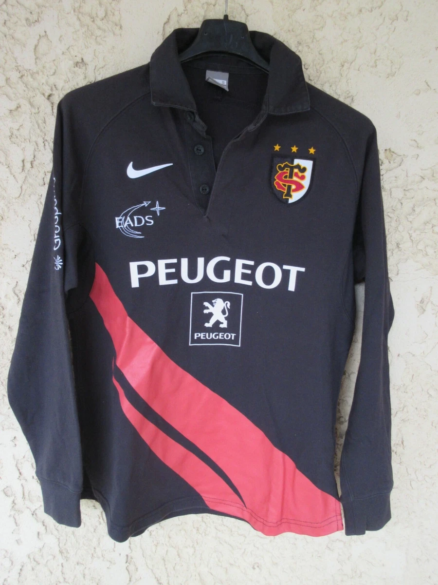Maillot Rugby Stade Toulousain 2015 BLK - Imanol Harinordoquy N°8 - Blanc Rare - Taille L