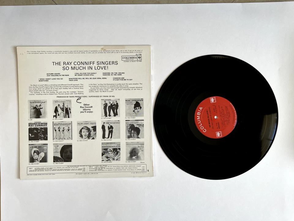 Ray Conniff Singers - So Much In Love - Columbia Records 1961 Vinyl Record LP, - Image 2 of 2