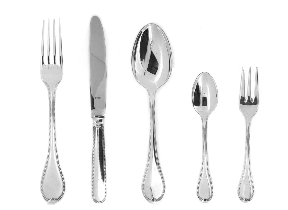 Robbe & Berking Französisch Perl 150 /- massiv versilbert Menülöffel 6 - Bild 2 von 2