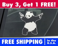 Panda With Guns Sticker Vinyl Decal Banksy Bumper Sticker Panda With Guns Sticker Vinyl Decal Banksy Bumper Sticker