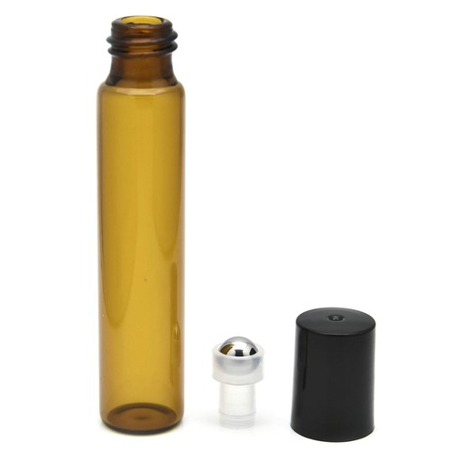 5/10ml Empty Amber Roll on Glass Bottle Essential Oil Metal Roller Ball AUS - Picture 11 of 11
