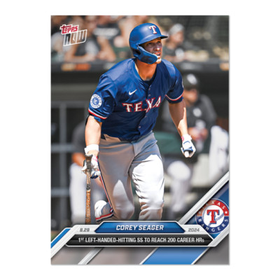 2024 MLB Topps NOW 613 COREY SEAGER 2OO HRS TEXAS RANGERS PRESALE