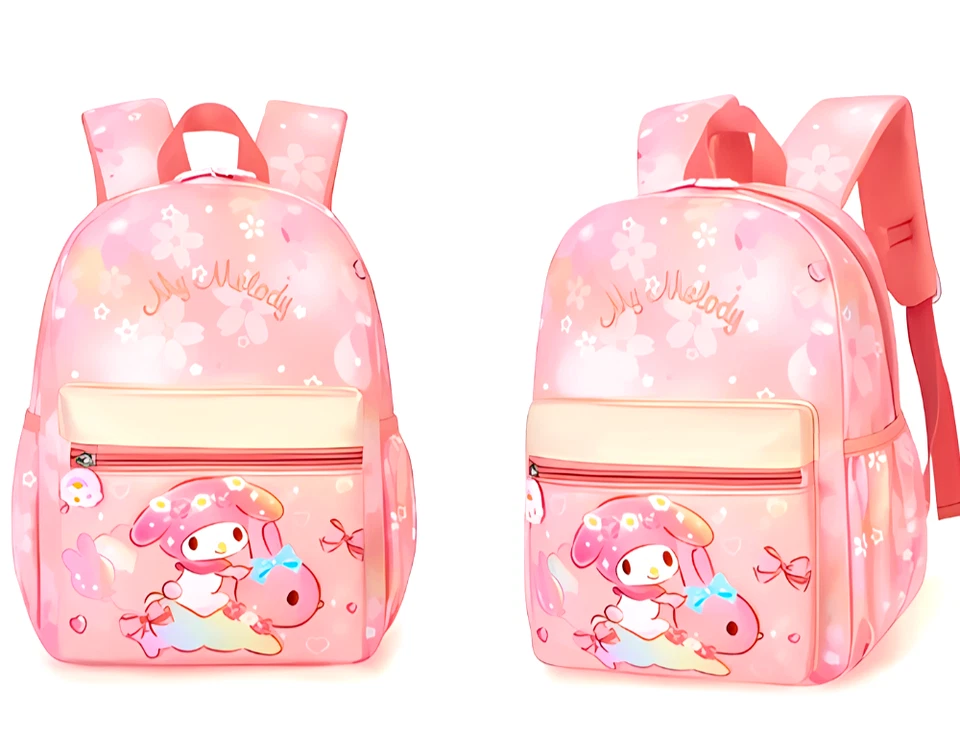 Mochila escolar Sanrio My Melody para niñas diseño flor de melocotón reducción de carga Foto 2 de 4