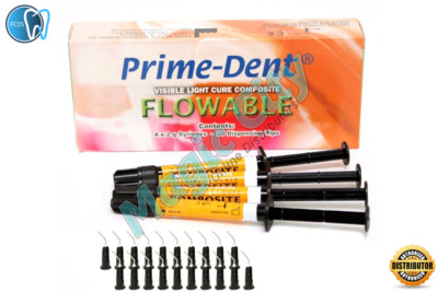 Dental VLC Light Cure Flowable Composite 4 Syringe Kit - Assorted Shades
