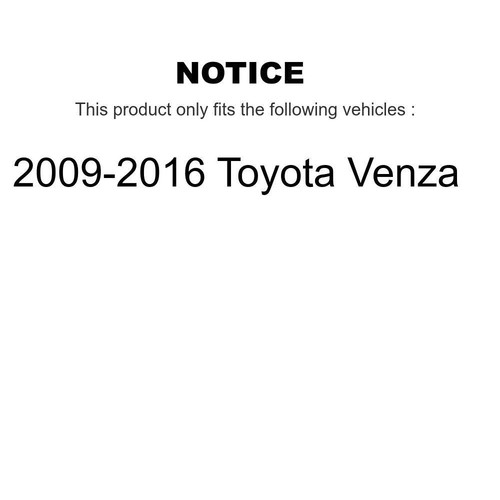 For 2009-2016 Toyota Venza Rear Disc Brake Rotors And Ceramic Pads Kit  - Picture 2 of 14