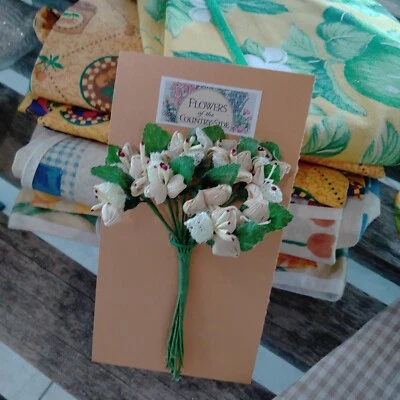 Flores Blanco Beige (D) Decoración Hobby Creativos Caramelos Vintage Artesanía - Imagen 1 de 4