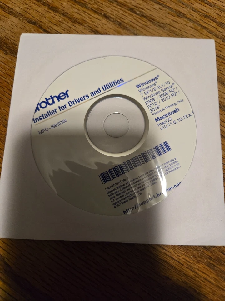 Brother MFC-J995DW Printer Installer For Drivers & Utilities Disk CD - MFCJ995DW - Image 3 of 3