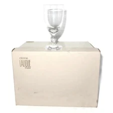 Lalique Crystal FREJUS Twist Stem Bordeaux Wine Glasses 5 5/8" SET OF 6  Box