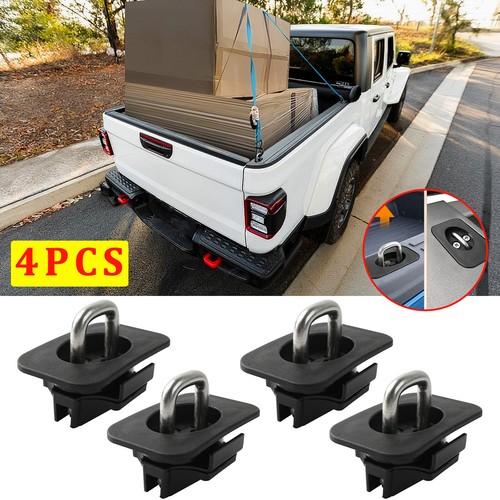 4PCS Truck Bed Tie Down Anchors Retractable Raised D Rings For Ford F-150 98-14 - 第 1/18 張圖片